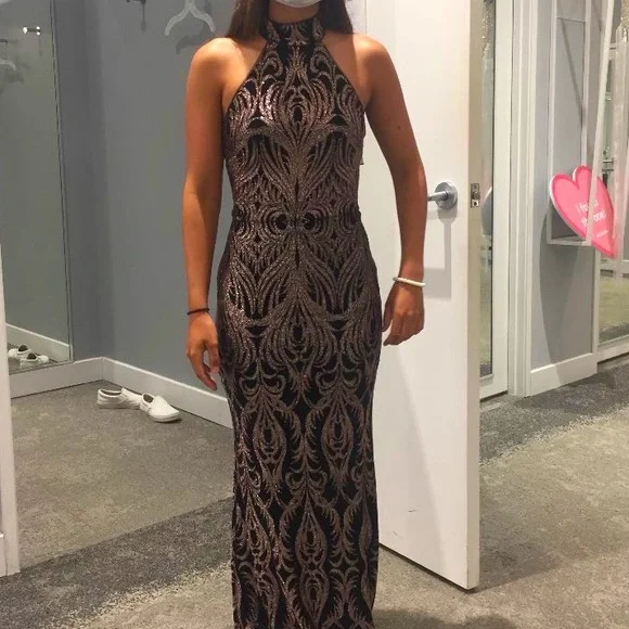 strapless open back dress Unique Black Satin Long Prom Dresses with High Slit, Black Formal Dres –  abcprom